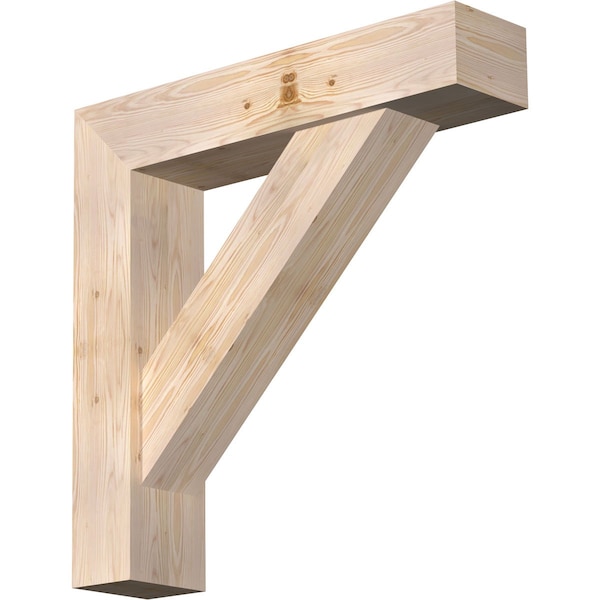 Ekena Millwork Traditional Block Smooth Bracket w/ Offset Brace, Douglas Fir, 7 1/2"W x 34"D x 34"H BKT0806X34X34TRA05SDF - main